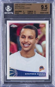 2009-10 Topps Chrome Refractors #101 Stephen Curry Rookie Card (#104/500) - BGS GEM MINT 9.5